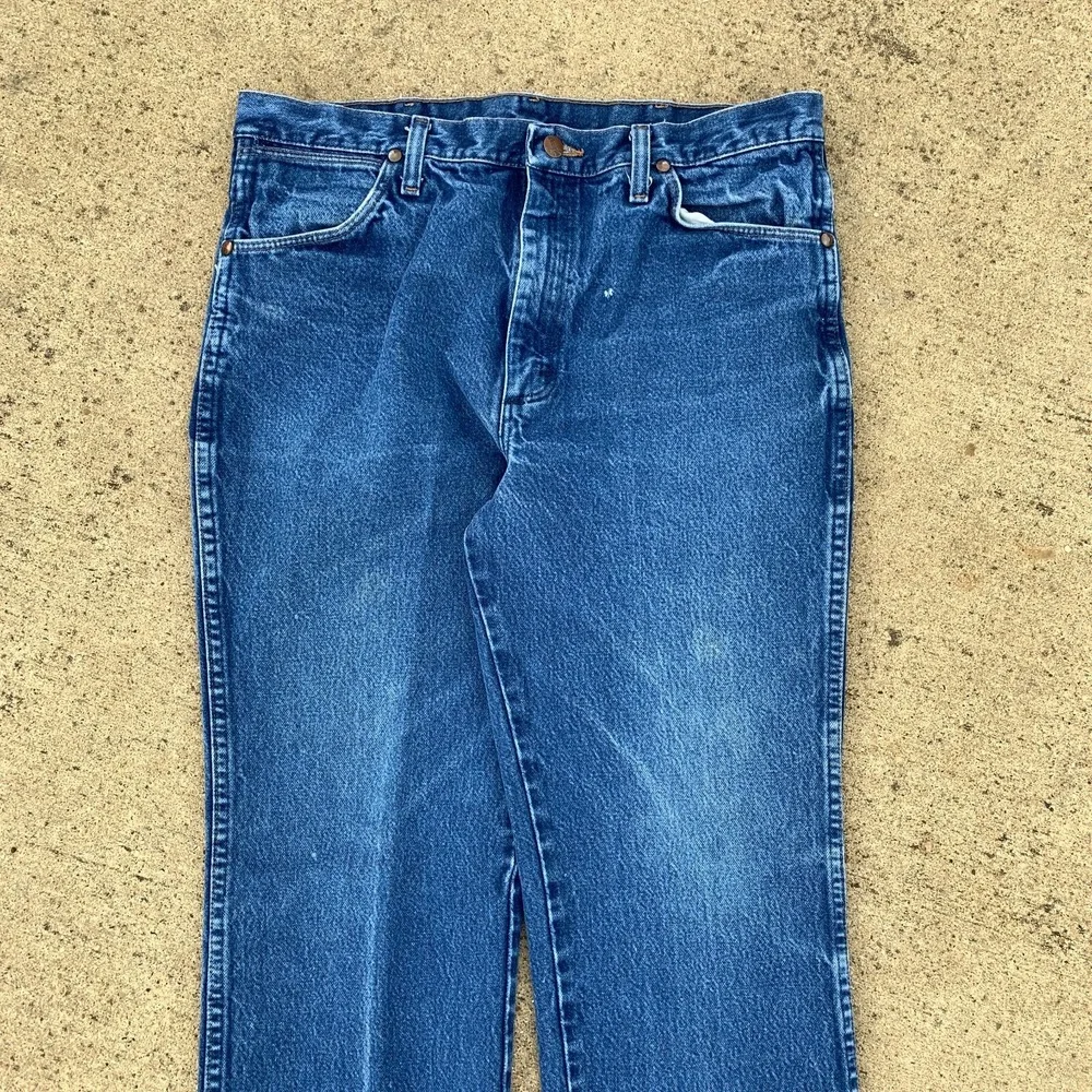 Wrangler Jeans 34x31 Blue Pants 936 Slim Cowboy Western‎ Rodeo Denim Tag 35x32